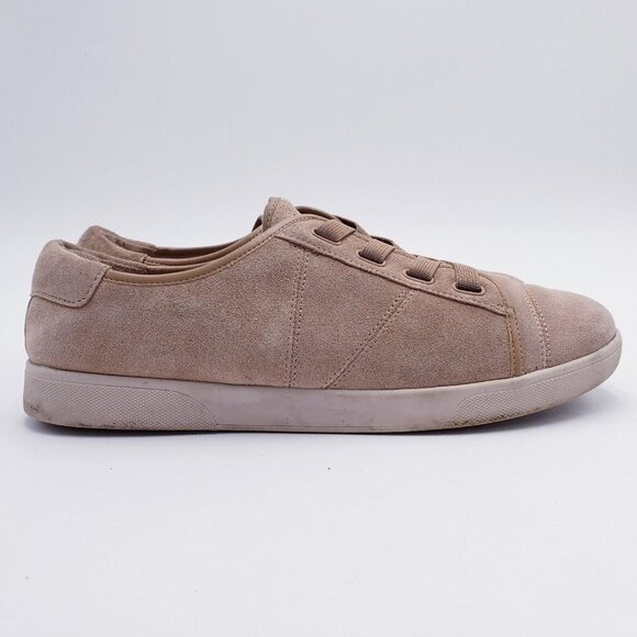 Vionic Womens Size 9.5 Jean Suede Comfort Sneaker Shoe Beige Tan Lace Up Low Top - Picture 5 of 10